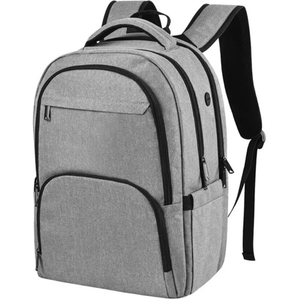 Women's Grey Laptop Backpack with USB Charging Port